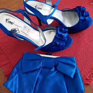 Women's Blue Ruffle Sandals
